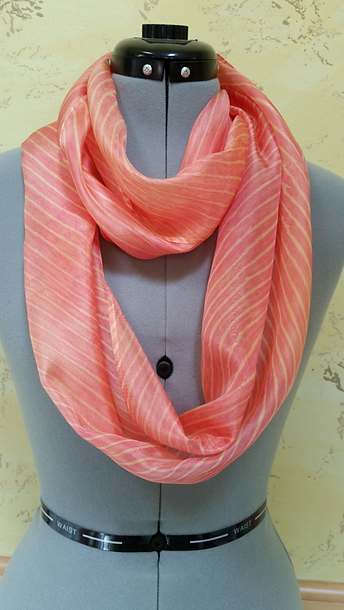 Cherry Papaya Striped Scarf