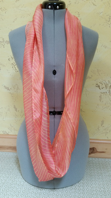 Cherry Papaya Striped Scarf